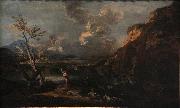 Salvator Rosa Landscape with Tobit and the angel oil painting on canvas
